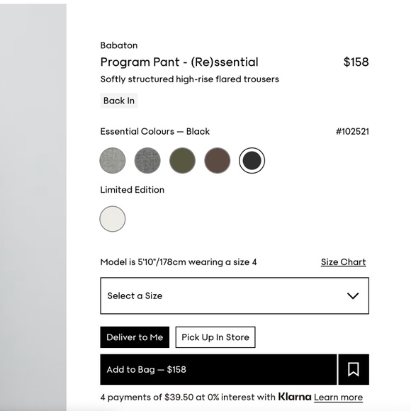 Aritzia Babaton Program Pants in Black Size 6 - Picture 5 of 5